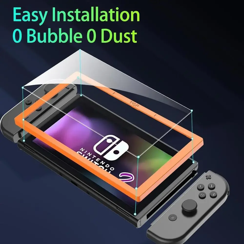 Switch 2 Screen Protector Tempered Glass 4 Pack 7.9in Size Frame Included